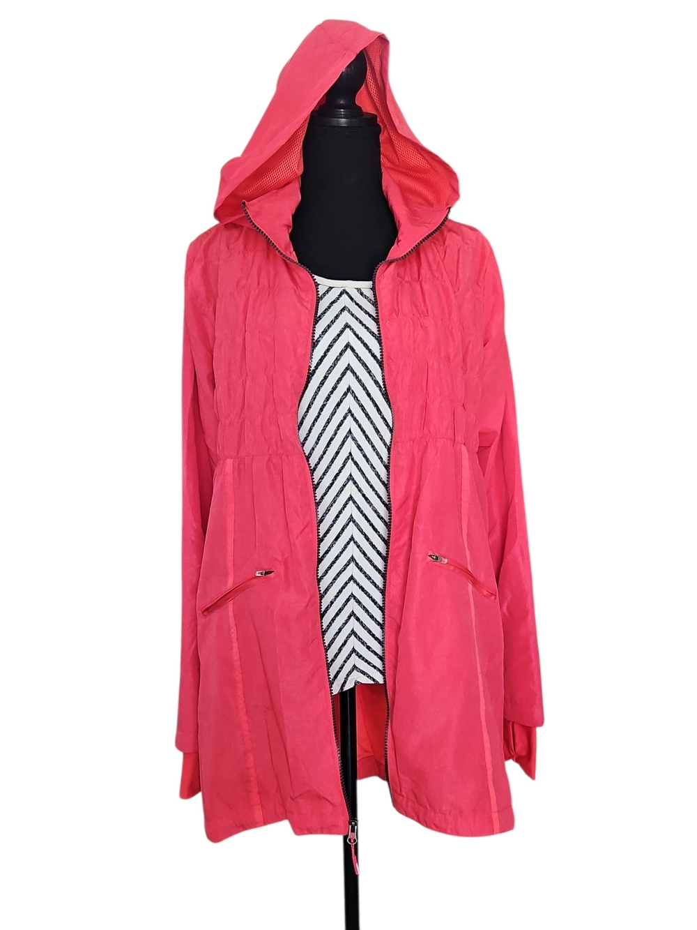 Mondetta Coral Pink Hooded Zip Jacket Size Large - Picture 4 of 12